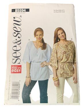 See & Sew Pattern B5594 Misses Shirt Size 4 6 8 10 12 14 16 18 20 22 24 26 Uncut